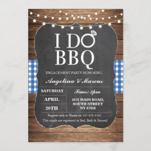 Convite I DO CHURRASCO Blue Casal Chalk Invance