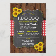 I DO CHURRASCO Casal Chalk Sunflower Red Invite