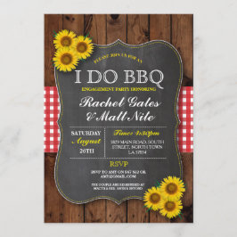 Convite I DO CHURRASCO Casal Chalk Sunflower Red Invite