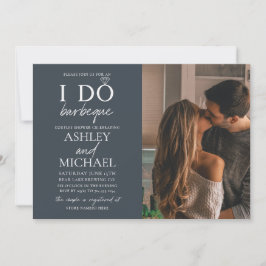 Convite I Do CHURRASCO Dusty Blue 2 Foto Simples Chá Scrip