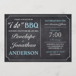 Convite I DO CHURRASCO Vintage Chalkboard Invations