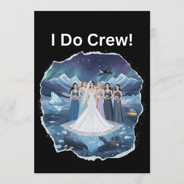 Convite I do Crew Bridesmaid Winter Wedding Bachelorette (Frente)