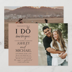 Convite I Do Do CHURRASCO Blush Brown 2 Foto Simples Chá