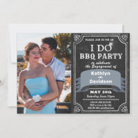 I DO Noivado 4 Festa de CHURRASCO de Quadro Preto 