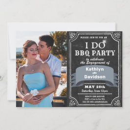 Convite I DO Noivado 4 Festa de CHURRASCO de Quadro Preto 