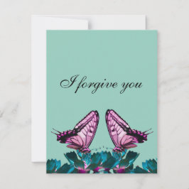 Convite i forgive you rainbow butterfly