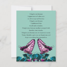 Convite i forgive you rainbow butterfly