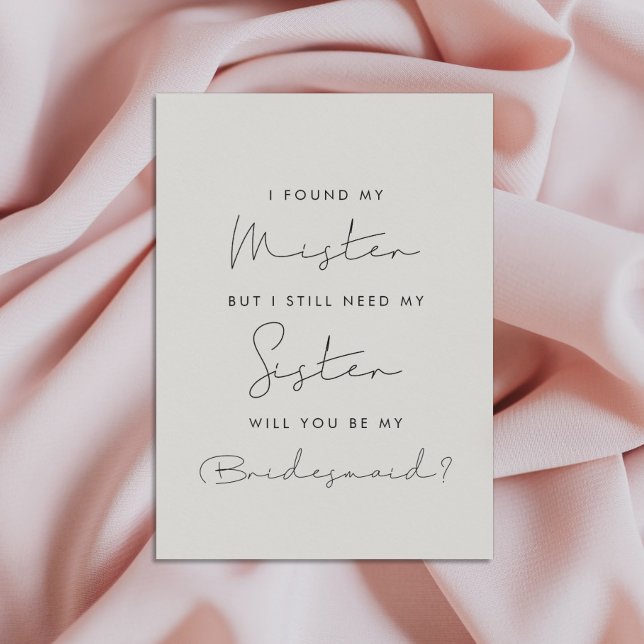 Convite I found my mister but I still need my sister card (Criador carregado)