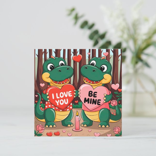 Convite I love you - Be mine  (Em pé/Frente)