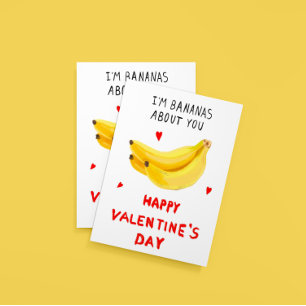 Convite I`m Bananas About You Valentine`s Day Card