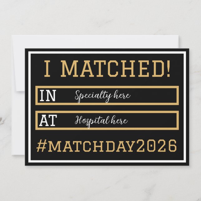 Convite I Matched Match Day Announcement (Frente)