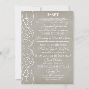 Convite I Spy Heart Typographics Reception Cards