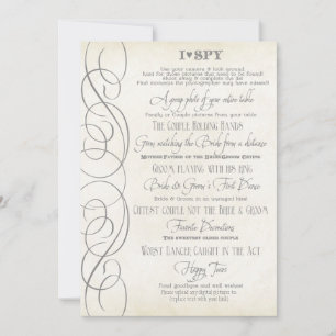 Convite I Spy Heart Typographics Reception Cards