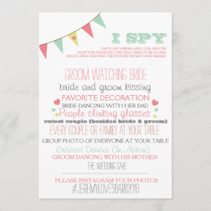 Convite I Spy Wedding Game