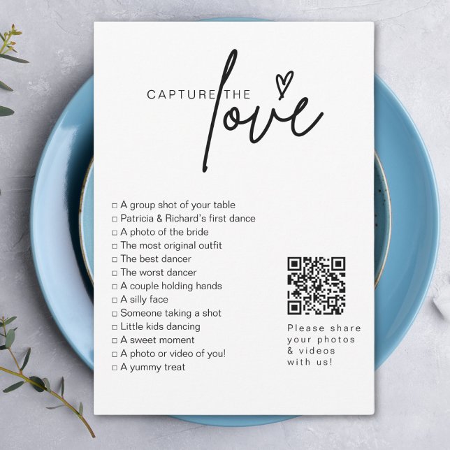 Convite I Spy Weding Game Capture The Love Photo Hunt QR (Criador carregado)