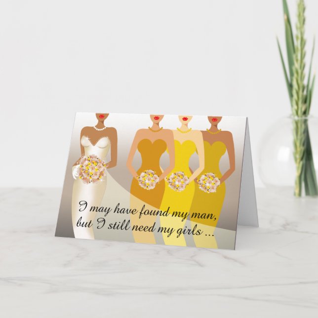 Convite I still need my girls Bridesmaid | yellow gold (Frente)