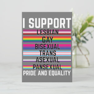 Convite I Support Lesbian Gay Bisexual Trans Asexual Panse
