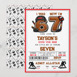 Convite I Was 6, Now I’m 7 – Hockey 7th Birthday Party