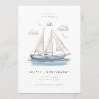 Iate à Vela Aquarela Moderna Salvar a Data