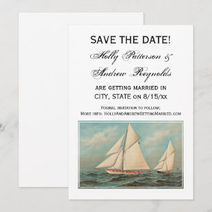 Convite Iates de Vintage Náutica #1 Salve a data