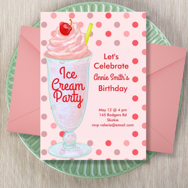 Convite Ice Cream Birthday Party (Criador carregado)