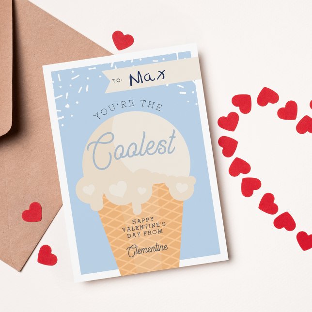 Convite Ice Cream Scoop Classroom Valentine's Day Card (Criador carregado)