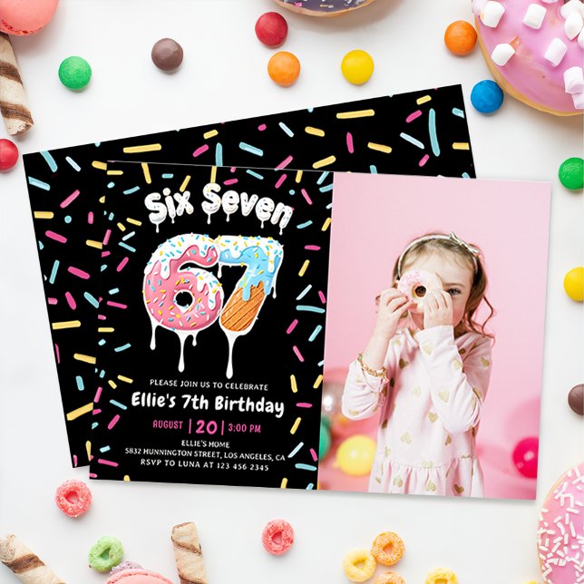 Convite Ice Cream Six Seven 6 7 Birthday Invitation (Criador carregado)