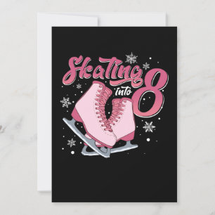 Convite Ice Skating 8th Birday Girl de 8 anos