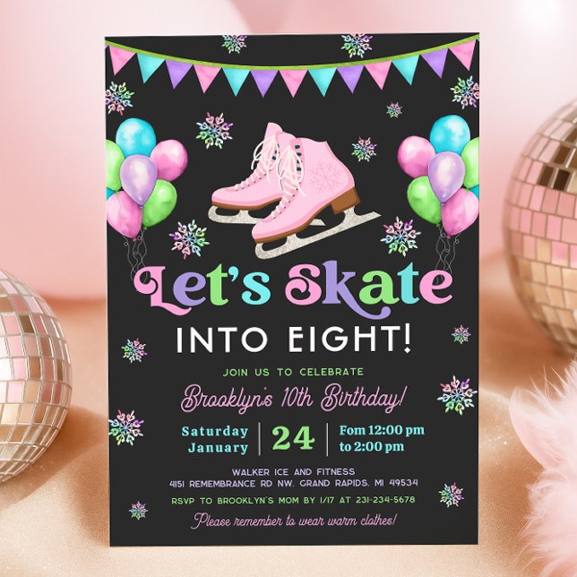 Convite Ice Skating Birthday Invitation (Ice Skating Birthday Invitation
)