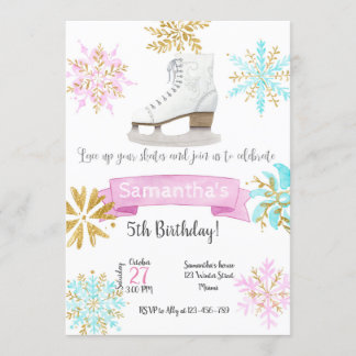 Convite Ice Skating Birthday Invitation