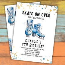 Ice Skating Birthday Invitation Party Ice Skating