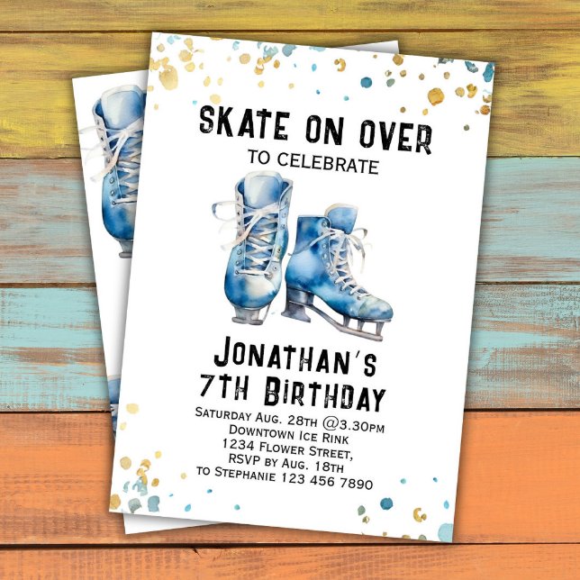 Convite Ice Skating Birthday Invitation Party Ice Skating (Criador carregado)