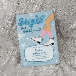 Convite Ice Skating Birthday Invite Festa de Skate de inve