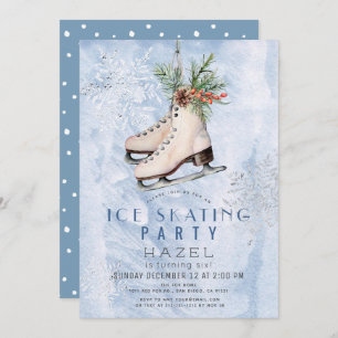 Convite Ice Skating Party Frozen Snowflake Birthday