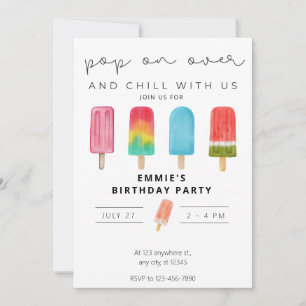 Convite Icecream Birthday Invation Pop