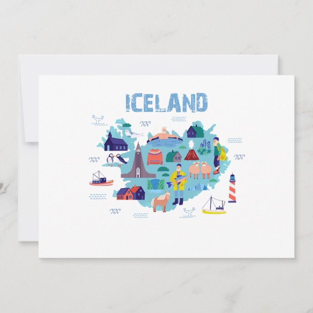 Convite Iceland map (Frente)