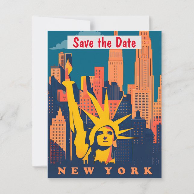 Convite Ícone da Silhueta da Cidade de Nova York (Frente)