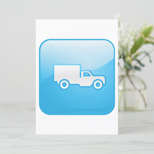 Convite Ícone de Caminhão de Entrega Azul Logística Envio