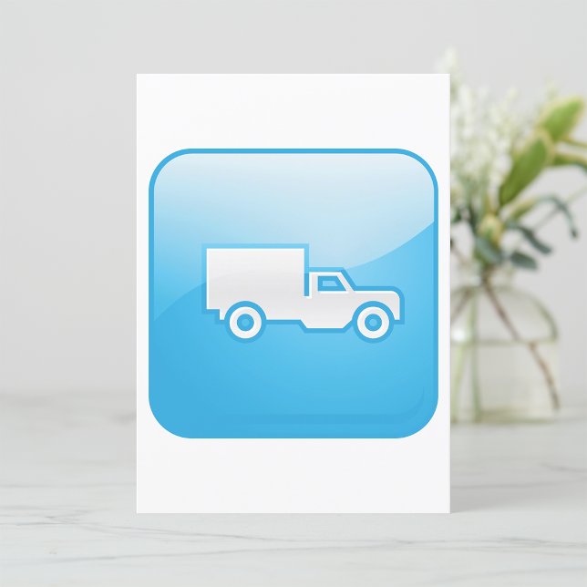 Convite Ícone de Caminhão de Entrega Azul Logística Envio (Criador carregado)