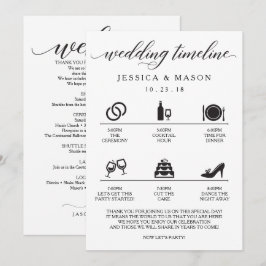 Convite Ícone de Itinerário de Casamento e Boas-Vindas de 