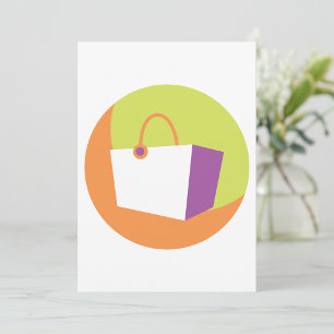 Convite Ícone de Sacola de Compras Moderna Minimalista Var