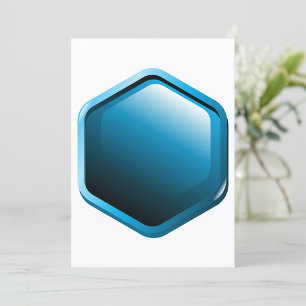 Convite Ícone Geométrico Azul Hexágono Moderno e Brilhante