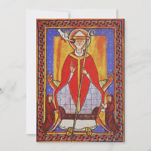 Convite Ícone Medieval de São Gregório Magno (Frente)