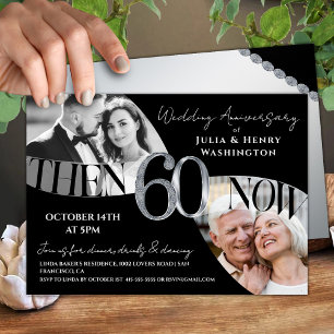 Convite Ícone Moderno de 60º Aniversário de Casamento