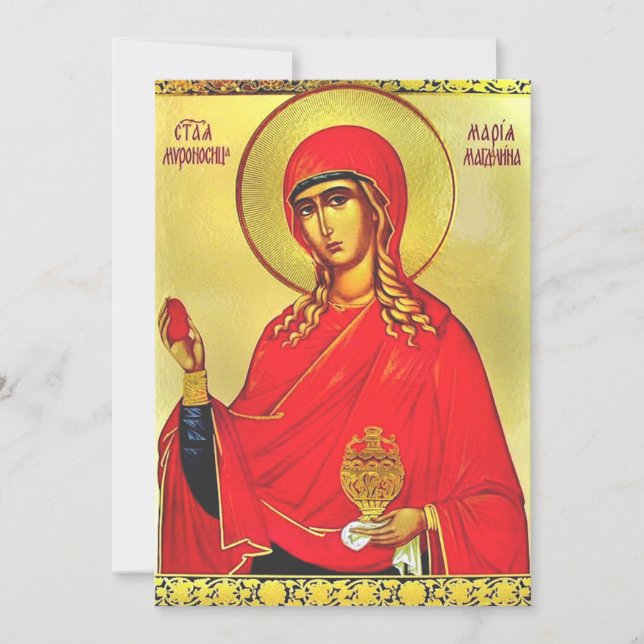 Convite ícone ortodoxo de Santa Maria Madalena (Frente)