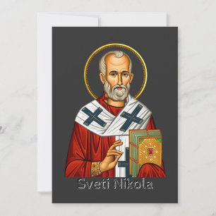 Convite Ícone ortodoxo sérvio da carta de São Nicolau