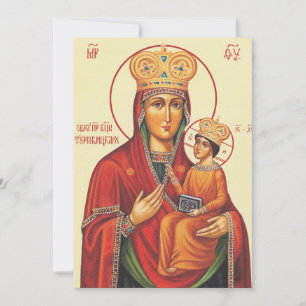 Convite Ícone Ortodoxo Theotokos Virgem Maria e Menino