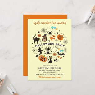Convite Ícones Espetaculares de Festa de Halloween para Do