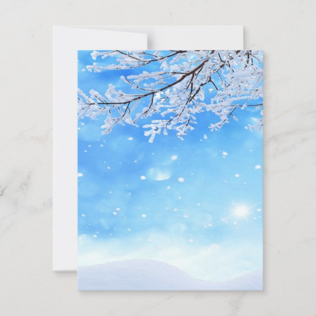 Convite Icy Branches Winter Wonderland Wedding RSVP (Frente)