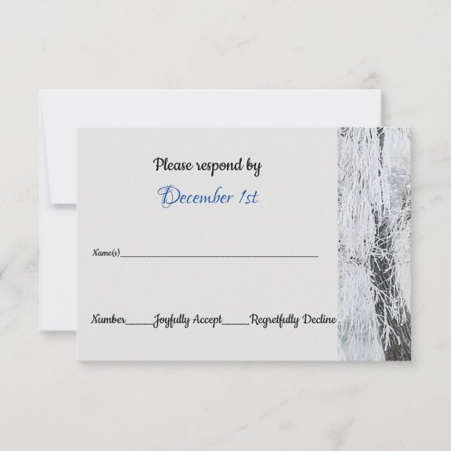 Convite Icy Branches Winter Wonderland Wedding RSVP (Frente)